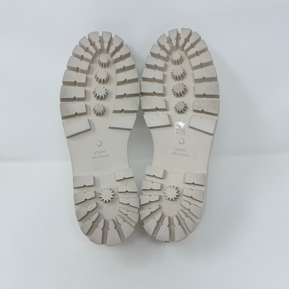 New Stuart Weitzman Perla Ultra Lug Sole Loafers Platino Gold Sz 7 - Picture 14 of 14